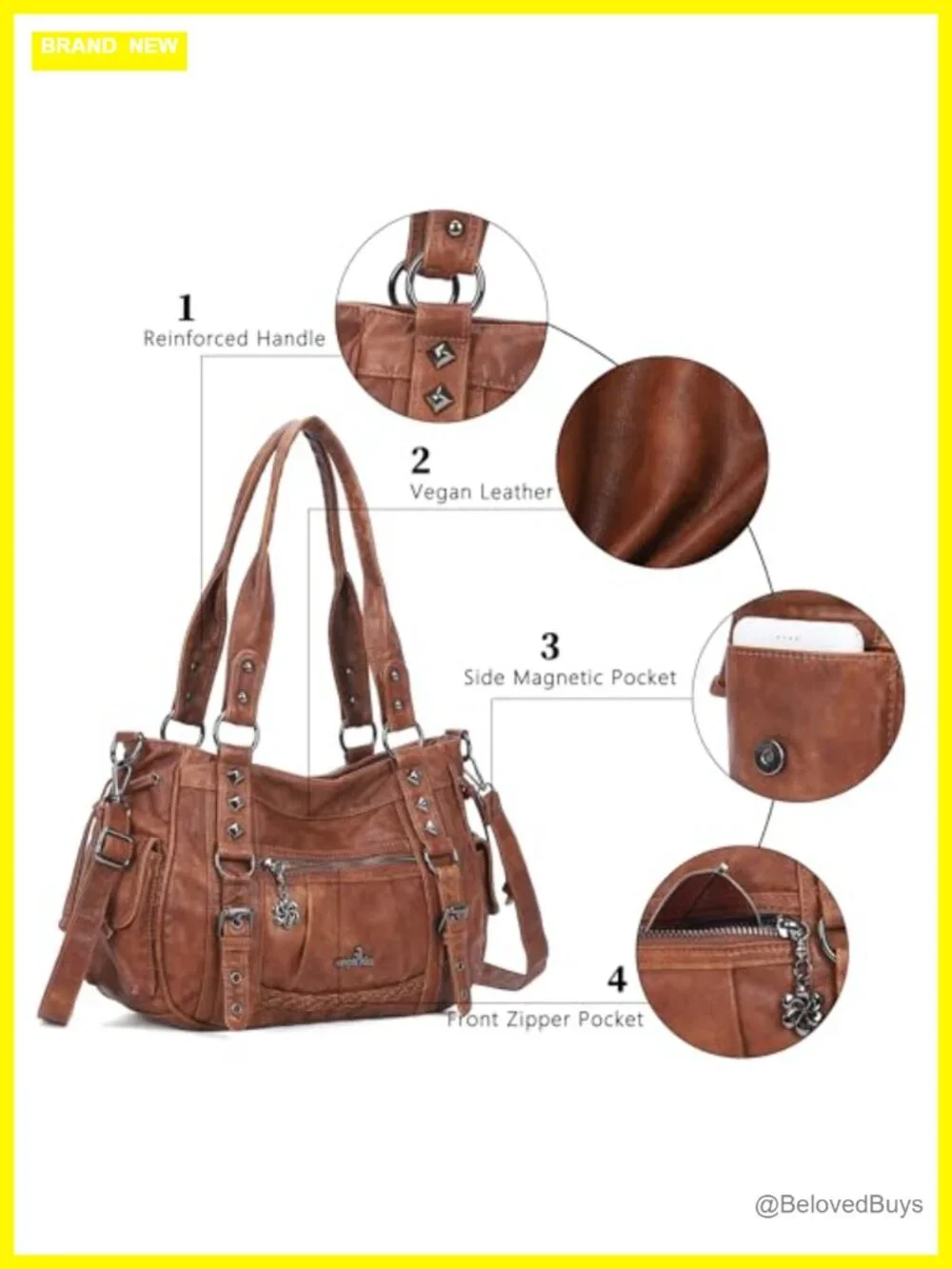 Retro Hobo Vegan Leather Shoulder Bag